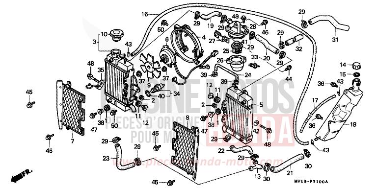 RADIATOR/SHROUD for Africa Twin 750 FROLIDA BLUE (PB182G) from 1991